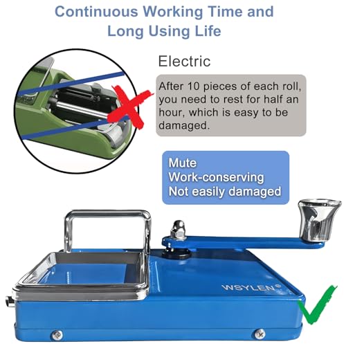 Image of Cigarette Rolling Machine, with Storage Groove, Manual Dual-Track Upgrade Cigarette Machines, Suitable for 8.0 MM Diameter Size Cigarettes (80-100MM Lengths), Dark Blue