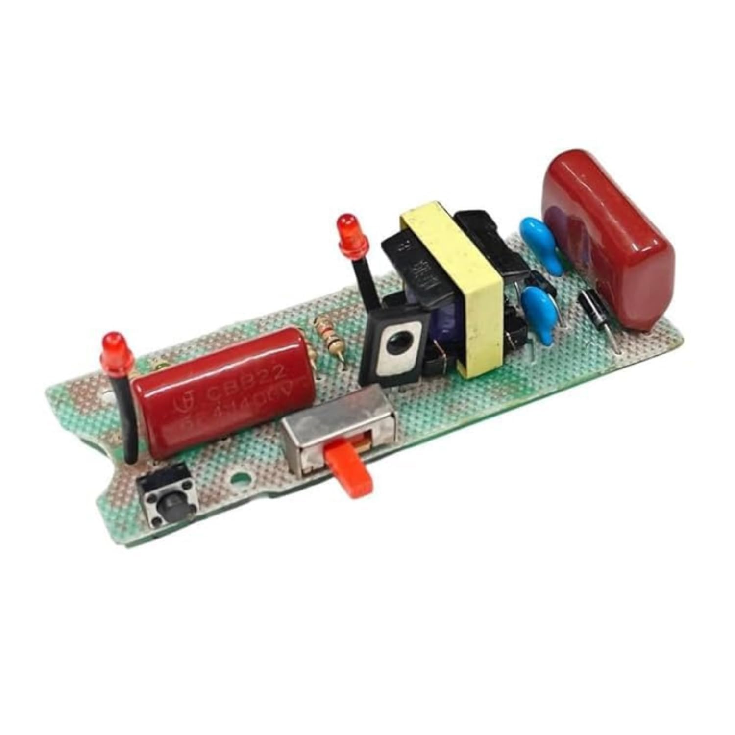 Shekki Mosquito Killer Circuit Board, Green and Red, FR4 PCB, 12x5x1.5 cm, High Voltage Generator, AC Powered, for Electric Insect Swatter Racket (1)-image-11
