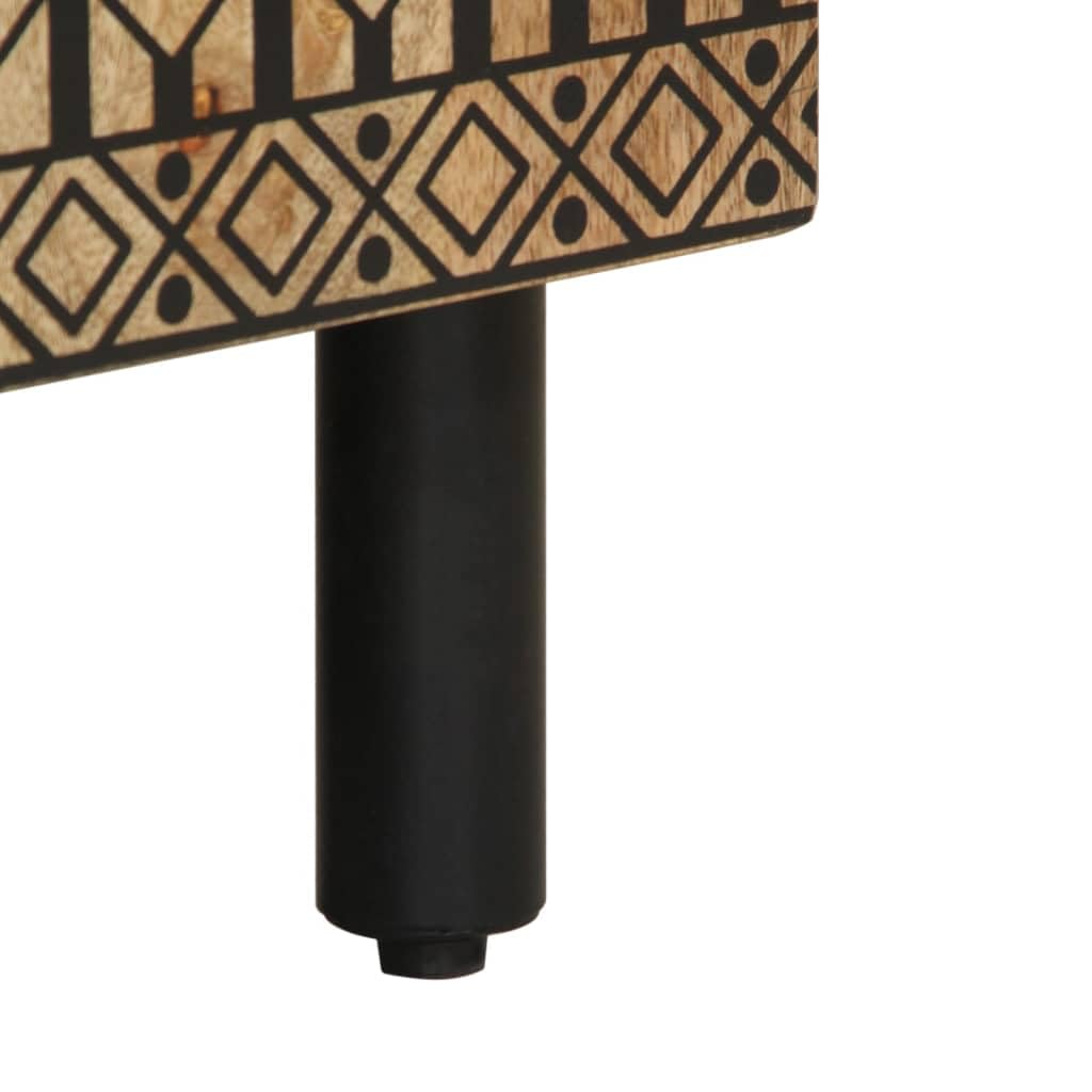 Mobile sottolavabo nero 62 x 33 x 58 cm in legno di mango massiccio