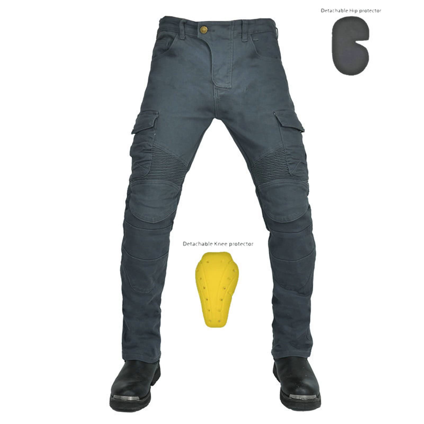 Jeans da Moto Pantaloni da Motociclista in Denim Impermeabili Protezione Impermeabile Pantaloni da Moto da Ciclismo Jeans da Motociclista Elasticizzati con 4 Protezioni
