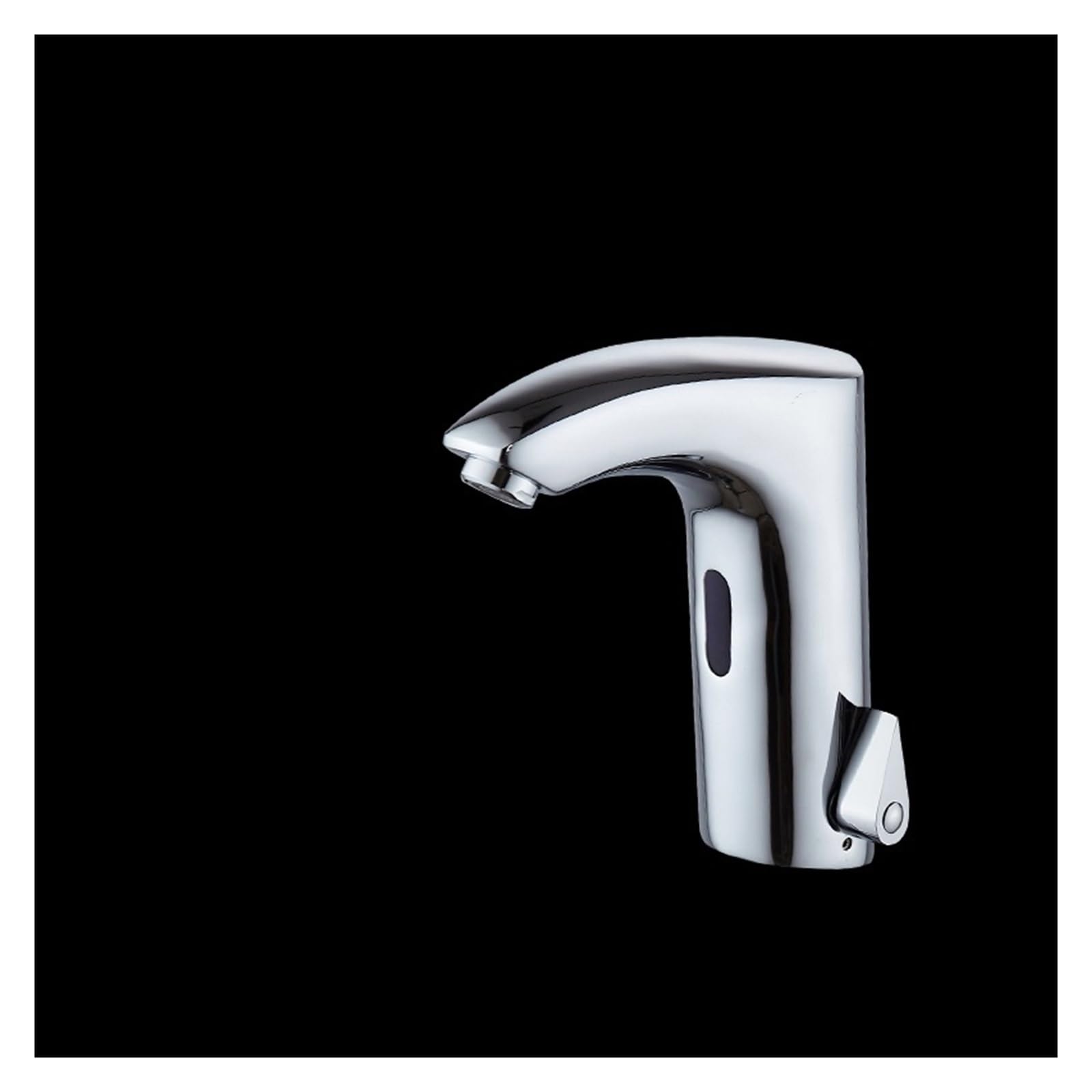 Mitigeur capteur en laiton blanc et chrome pour salle de bain élégante