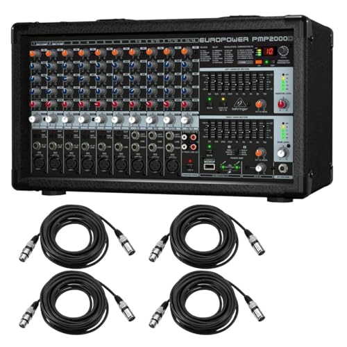 Behringer EUROPOWER PMP2000D 2000-Watt 14-Channel Powered Mixer - With 4x 25