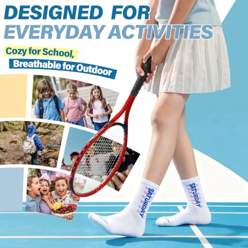 Image of ANTSANG Kids Boys Girls Athletic Cotton Socks,6 Pairs Youth Teen Crew Socks