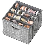 SONGMICS Organisateur de Chaussures, jusqu'à 16 Paires, Boîte de Rangement pour Chaussures, Poignées, Couvercle Transparent, pour Chambre, Entrée, Armoire, Gris Jonc LSP601G01