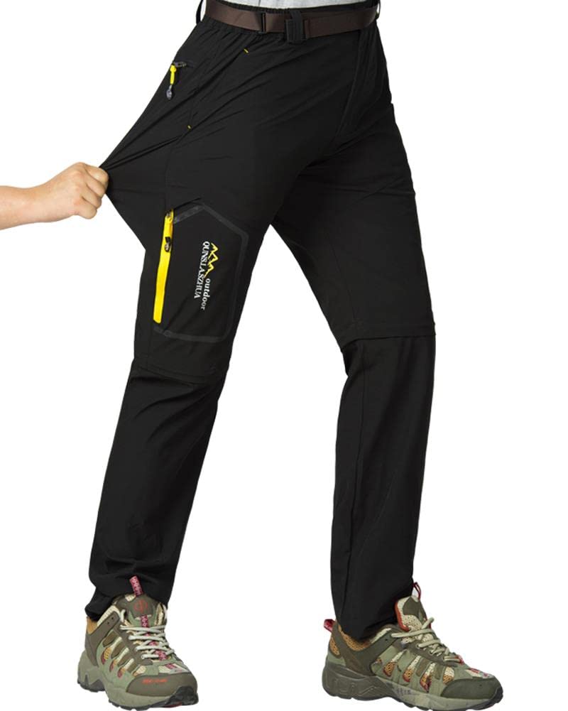 Mens Hiking Pants Convertible Quick Dry Zip Off Fishing Travel Safari Pants