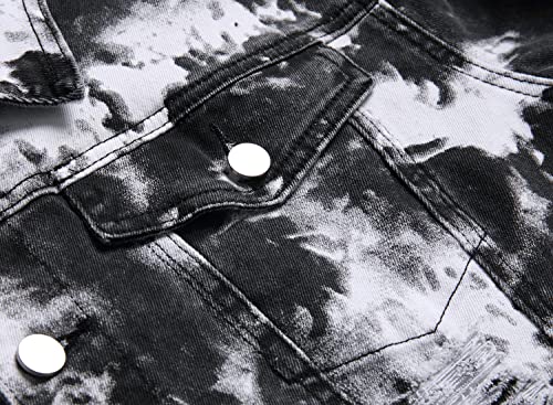 Image of RANMCC Men's Stretch Vintage Washed Long Sleeve Denim Jacket