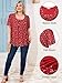 Siddhe Womens Plus Size Short Sleeve Tops, Plus Size Chiffon Blouses for Women Dressy Casual Red Shirt Loose Fit Trendy 2025 Tunics or Tops to Wear with Leggings Business Casual, Red Spotted XL