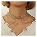 Produktbild Chargances Bohemia Gold Dreilagiges Choker mit Sterne Sonne Anhänger grau Leder Choker mehrlagig Kette Anhänger Mehrlagig Ketten für Frauen Perlen Blattschmuck für Frauen und Mädchen