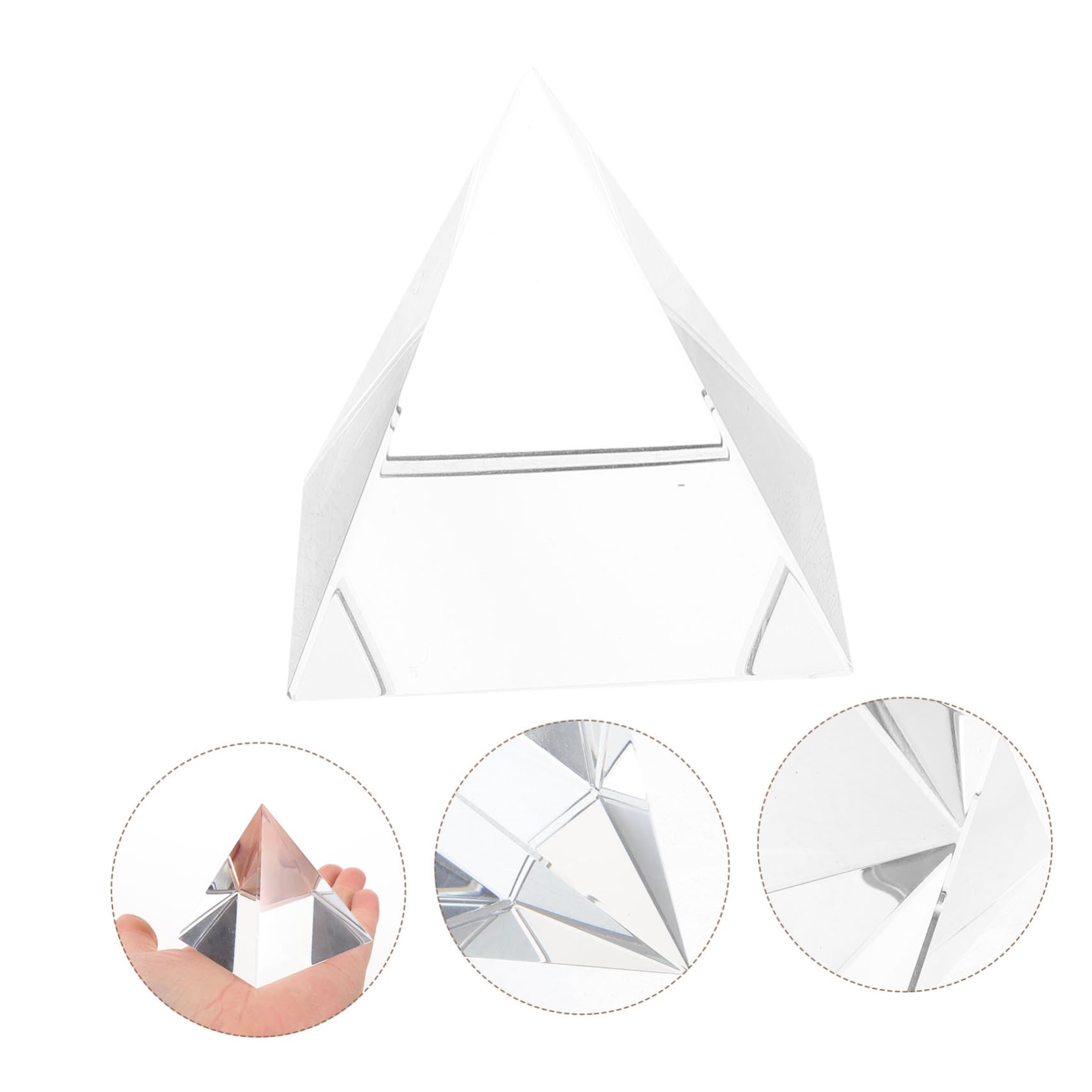 Gatuida Glass Prism Pyramid Prism Optics Photography Sun Catcher Decor Educational Tool