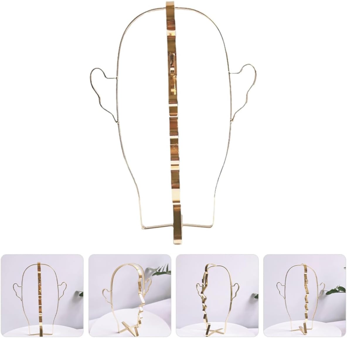 Golden Iron Glasses Holder Stand for Eyeglasses and Sunglasses Display | Desktop Organizer, Stable Structure, Dresser and Store Use, Practical Holding