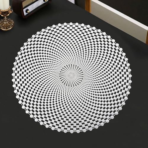 Set de table argenté rond 38 cm géométrique creux pour salle à manger - 2