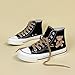 Bobo's House Kawaii Baby Bear Black and White High Top Canvas Fashion Sneakers - Size 6 Black