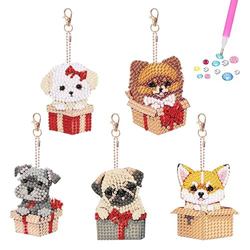 EnixwH Pintura de Diamante de Doble Cara, DIY 5D Diamond Painting Llavero Stitch, para Decoración de Regalo y Bolso, Mochila