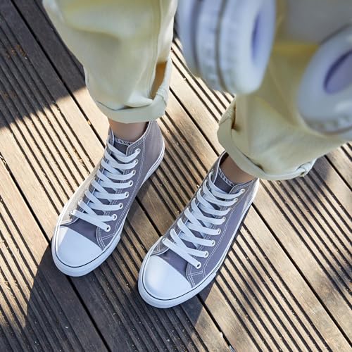 Image of ZGR Womens High Top Canvas Sneakers,Lace-up Canvas Shoes,Casual Tennis Walking Shoes