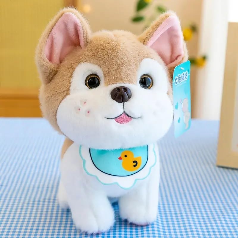 Image of Sibarian Husky Dog Plush Doll Realistic Soft Toy Pet Kawai Stuffed Animal Plushie Cute Toys Doll Birthday Gifts for Friends Kids Boys Girls Decorative 23cm