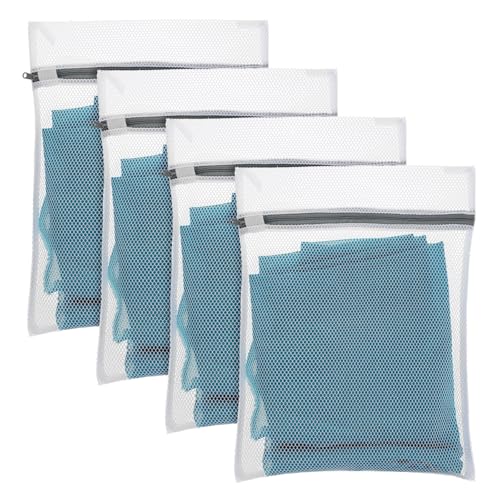 4Pcs Small Mesh Laundry Bags for Delicates Mini 11.8 x 7.87 Inches Durable Lingerie Bags for Washing Delicates Machine for Lingerie Underwear Socks Baby Clothes Travel 30x20cm