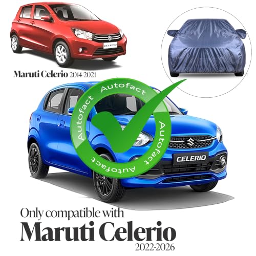 Image of Autofact Premium Car Cover for Celerio 2022-2026 | All Weather Water-Resistant Full Body Car Cover | Light-Weight Triple-Stitched Outdoor Shield with UV Protection, Dustproof & Heat-Resistant