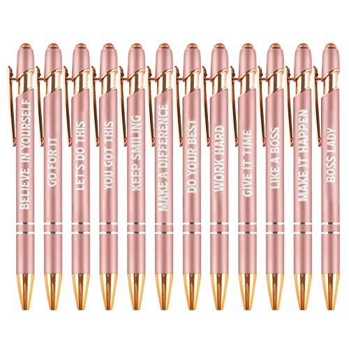 HLPHA 12 Pcs Ballpoint Pen Refills Black Ink 1.0mm Medium Point Smooth Writing Pen Refills Replacement Gel Ink Refills for Retractable Ballpoint Pen School Office Supplies(Rose)