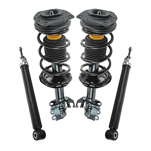 Image of TRQ Front and Rear Complete Strut Assembly & Shock Absorber Kit Complete Strut & Coil Spring Assembly Compatible with 2007-2012 Nissan Versa