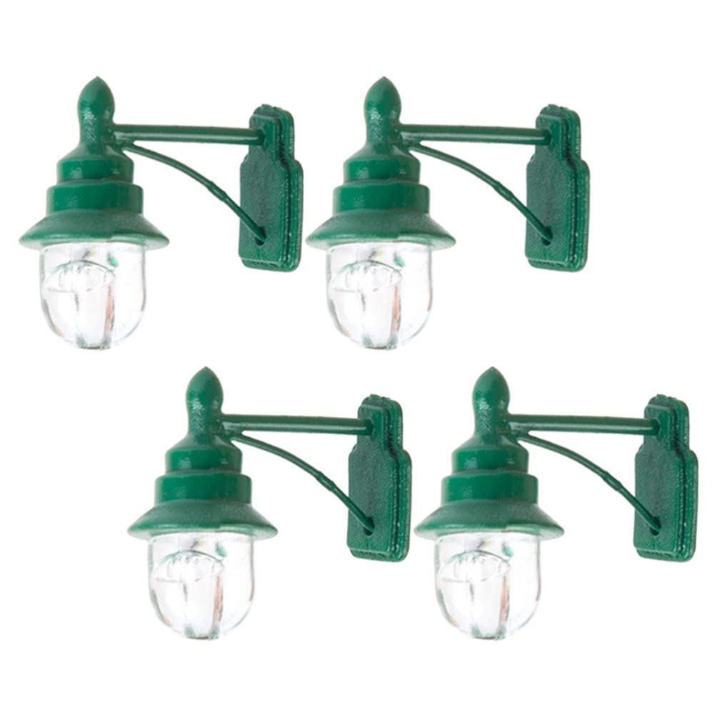 Happyyami 4pcs Dollhouse LED Wall Sconces Miniature 1: 12 Wall Lamp Light Garden Lamps Models Vintage Wall Lamp Models Furnitures for DIY Dollhouse Living Room Style A
