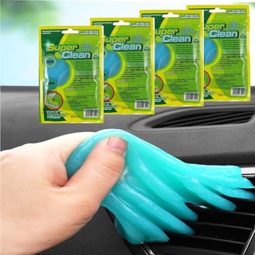 TAOYAOYAO Gel Limpieza para Teclado 4 Piezas, Gel Limpiador para el Interior del Coche, Limpiador Interior Reutilizable para Teclado de Coche, Slime Limpiar Coche,Slime Limpiar Coche