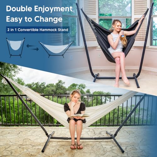 Image of SUNCREAT 2-in-1 Hammocks Convertible Portable Hammock with Stand, Natural