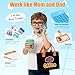 Cleboen Pretend Play Home Office Set for Kids — Toy Laptop Computer, LCD Writing Tablet, Pop Fidget Calculator, Phone, Headset, Glasses, Coffee Cup & Handbag, Birthday Gifts for Boys Girls Age 3-5-7