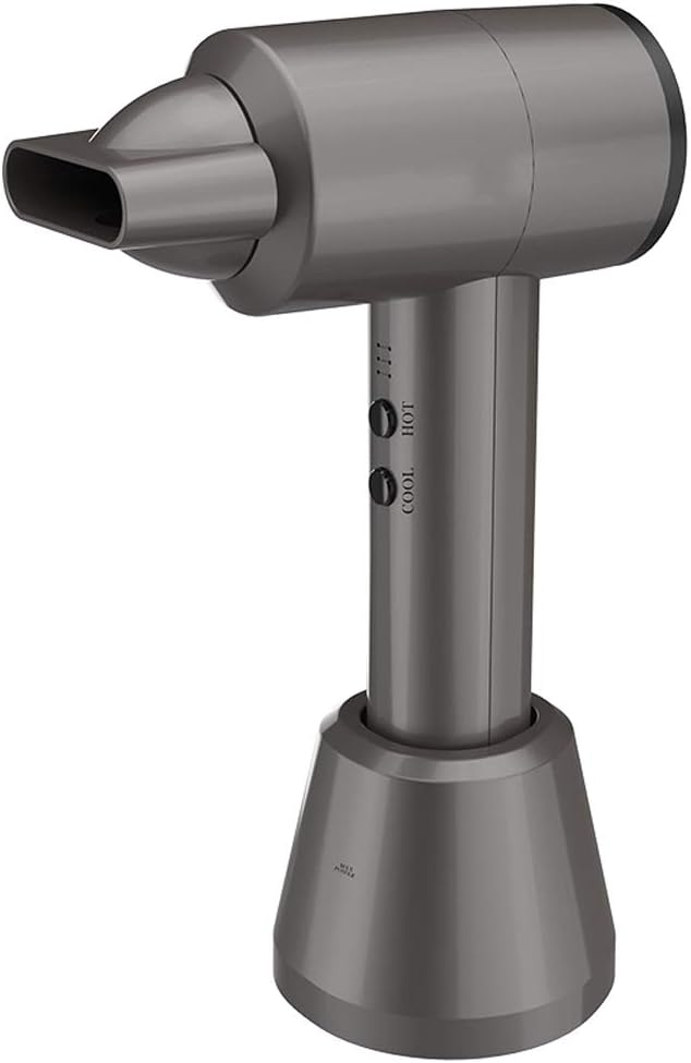 YGBH Cordless Hairdryer 300W Wireless Portable Hair Dryer Rechargeable Compact Blowdryer Hot & Cold Wind Concentrator Suitable for Art Painting Outdoor Travel Camping Hiking Pet,C