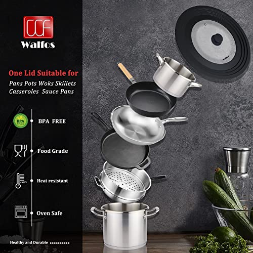 Walfos Universal Lid for Most Pots Pans and Skillets, Fits 30cm 28cm 29cm 26cm 24cm 22cm 20cm Diameter - Image 3