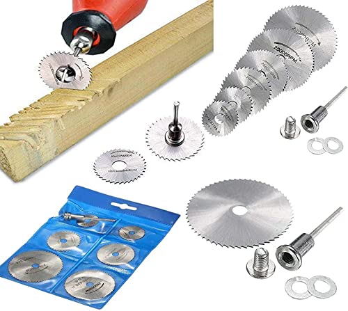Image of DIY Crafts Cutting-Blades, HSS Rotary Saw Blades Blade Disc Saw Carving Buffing Grinder Replacement Mandrel Set Mini Circular Cutter Rotary Tool Cutting Blades (Cutting-Blades, Pack of 1 Sets)