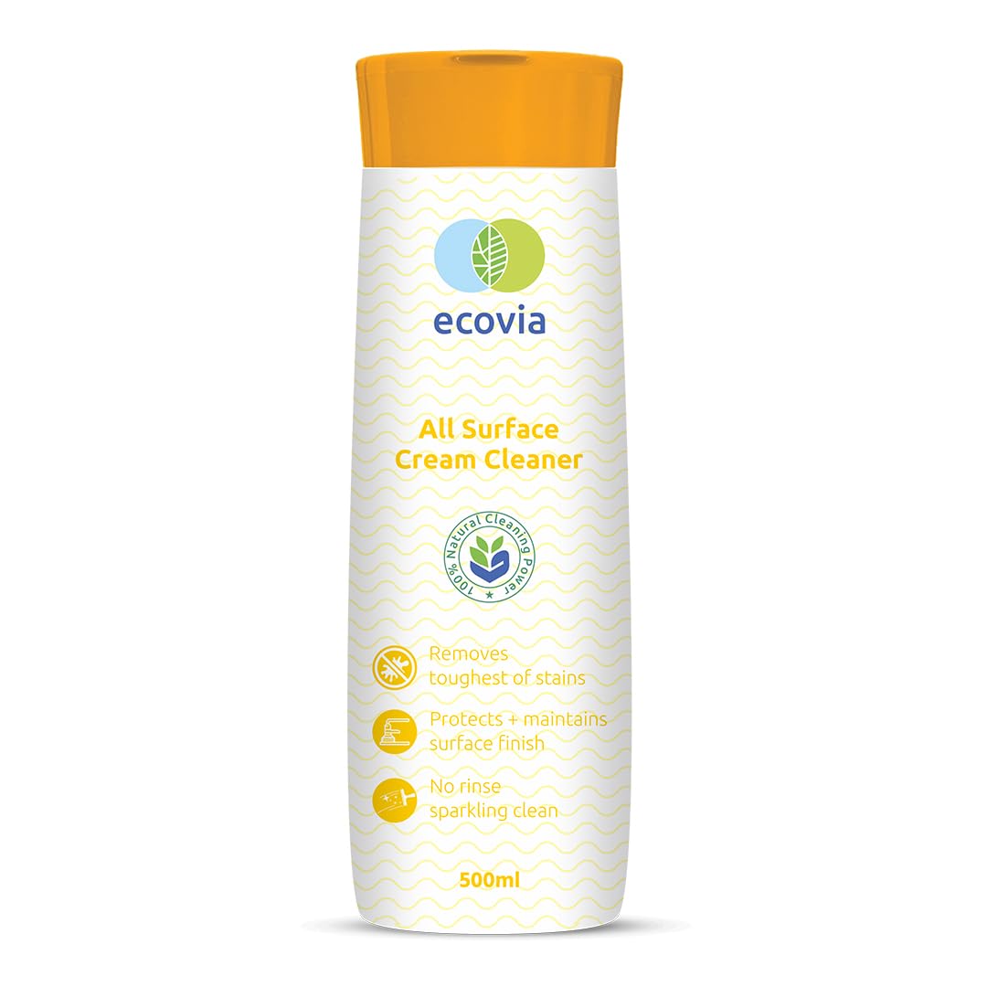Ecovia All Surface Cream Cleaner | Removes limescale, grease and tough stains | Plant Based & Non Toxic | Cleans Tiles,Sink, Kitchen, Bathroom & All Hard Surfaces - 500ml (B0D2RLQDX9) Amazon Price History, Amazon Price Tracker