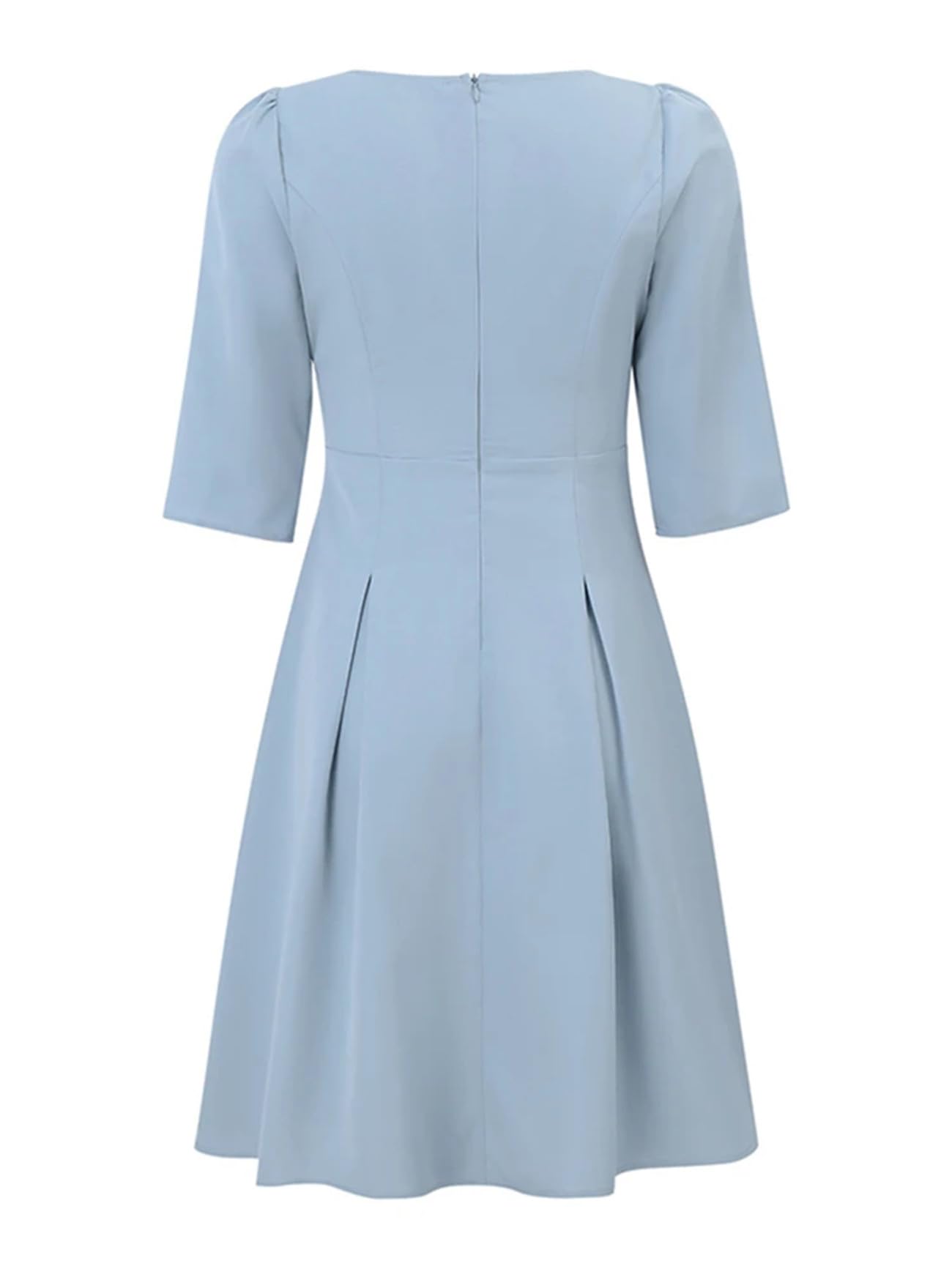 Abito da donna a mezza manica con colletto quadrato prendisole moda estate elegante abito da festa casual solido abiti da lavoro Robe
