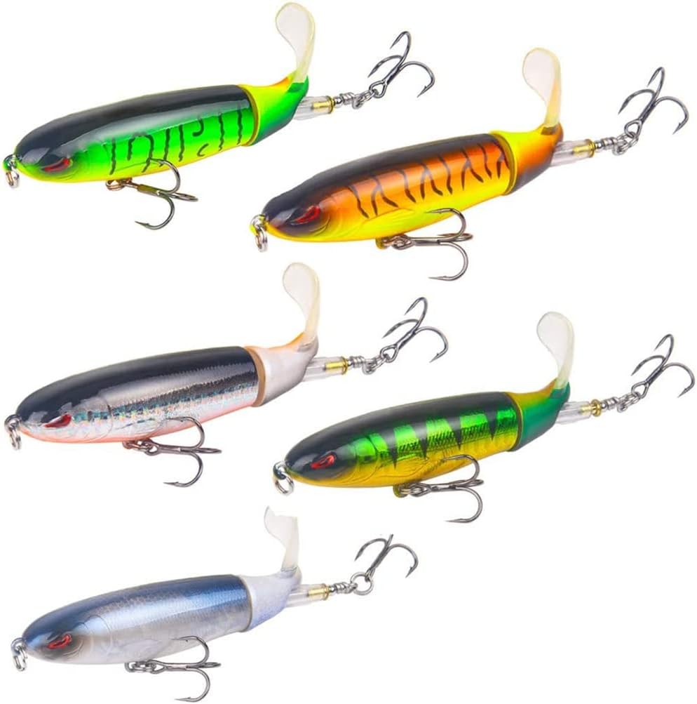 Nuguri Topwater Fishing Lures Set Plopper Bass Lures with Floating