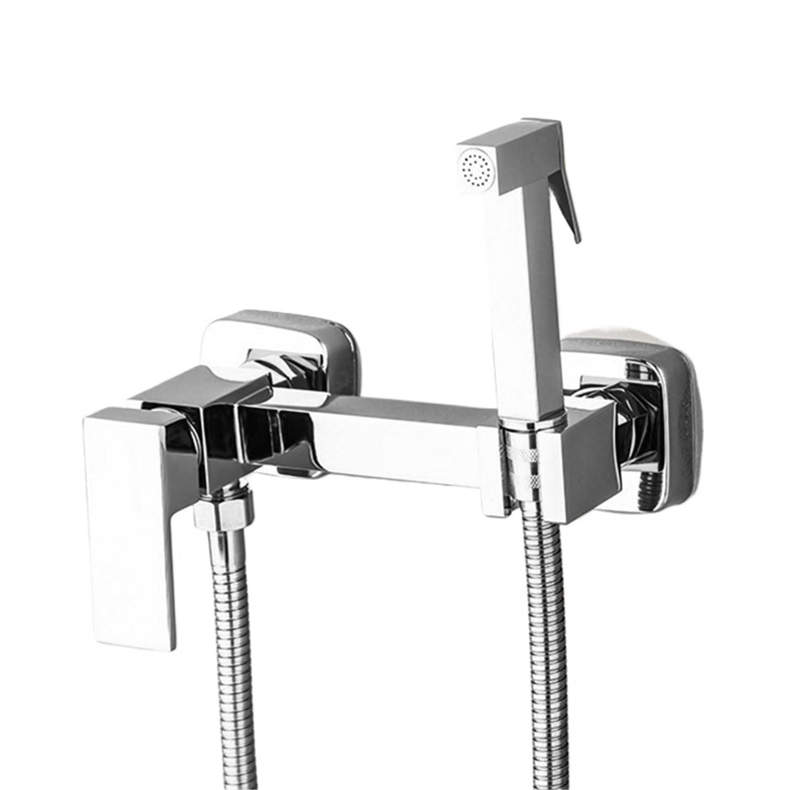 ZYCHSJXA Bidet Shower Faucets Gold Hygienic Spray Airbrush Tap Hot and Cold Water Mixer Black Toilet Taps(Chrome)