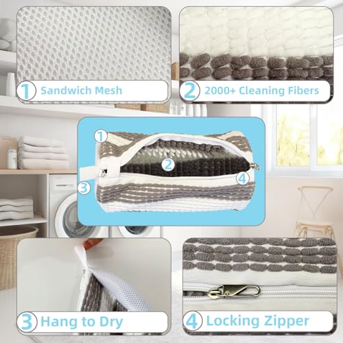 Shoe Washing Machine Bag 2pc Shoe Bags for Washing Machine Reusable Shoe Laundry Bags With Unique Self-locking Zipper Design for All Tennis Slippers Sneakers - image 5