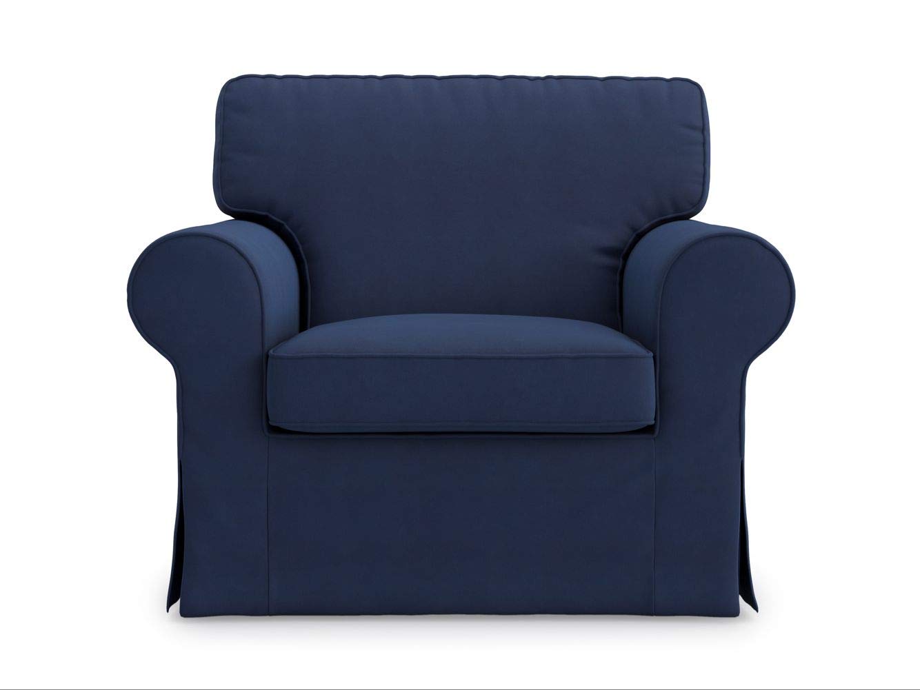 MASTERS OF COVERS Ektorp Armchair 5 Color Cotton Cover for The IKEA Ektorp Chair Slipcover Replacement (Cotton-Blue)-Not Fit for Uppland Series Sofa.