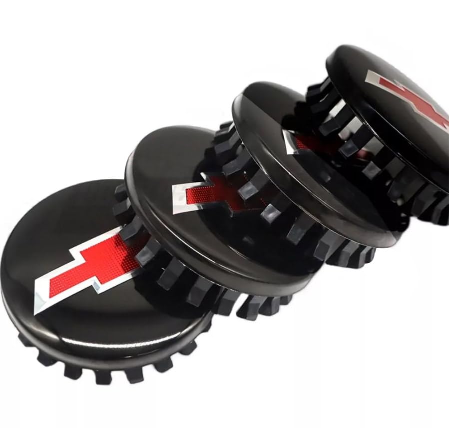 QIOIDIDIE Black/Red Metal Center Caps for Colorado, Silverado 1500, Suburban, Tahoe 2019+