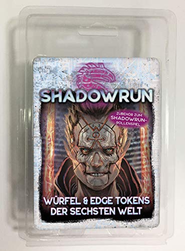 Pegasus Spiele 46107G Shadowrun: Würfel & Edge Tokens der Sechsten Welt, Schwarz