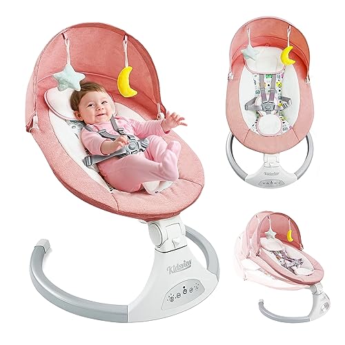 Image of Baby Swings Baby Swing for Infants,5 Speed Portable Swing for Baby Boy Girl Swing with Music Speaker and 12 Preset Lullabies