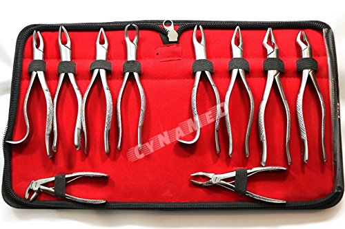 Set of 10 Each German Stainless Oral Dental Extraction Surgery EXTRACTING Forceps Dental Instruments CYNAMED Brand