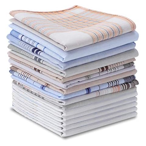 umorismo 20 Stück Herren Stoff Taschentücher, Stofftaschentücher Herren Set, Reine Baumwolle Herrentaschentücher Cotton Handkerchiefs Cover