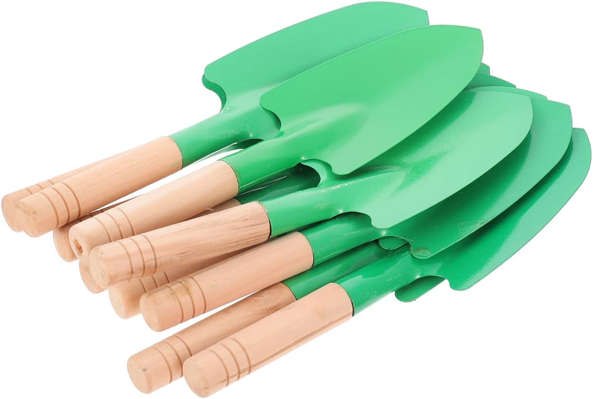 YARNOW 10 Pack Garden Trowel Set, Mini Hand Shovels with Wooden Handles