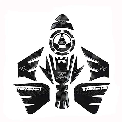 WhaleZ オートバイ3D炭素繊維燃料タンクパッドステッカーガスオイルプロテクターフィッシュボーン装飾デカール For KAWASAKI Z1000 Z 1000の場合