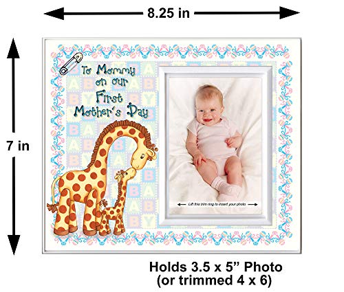 To Mommy On Our First Mother's Day Picture Frame | 1St Mothers Day Picture Frame Gift | Holds 3.5” X 5” Photo | Boy Or Girl Nursery Decor | Baby Giraffe Theme #TOP3