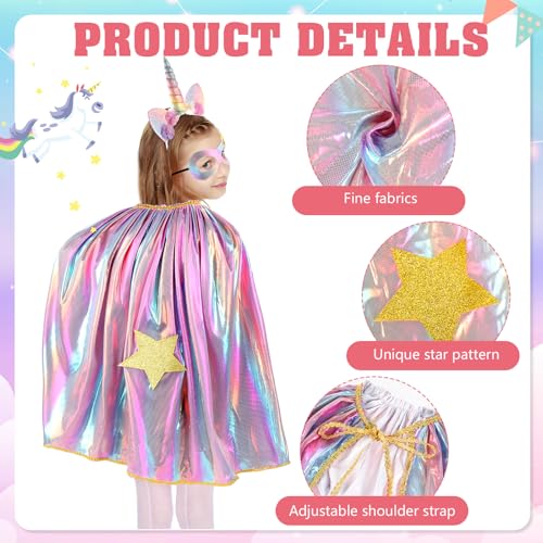Disfraz de unicornio para niñas con falda tutu y capa miniatura 3