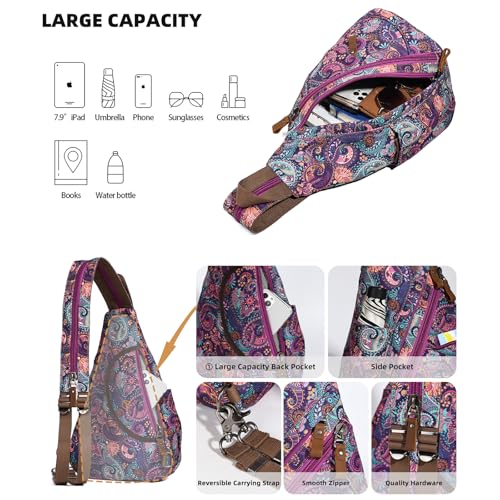 Image of KL928 Canvas Sling Bag - Small Crossbody Backpack Shoulder Casual Daypack Rucksack for Men Women