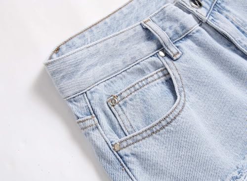 Men's Ripped Straight Slim Fit Jeans Casual Denim Pants Punk Style Trousers4