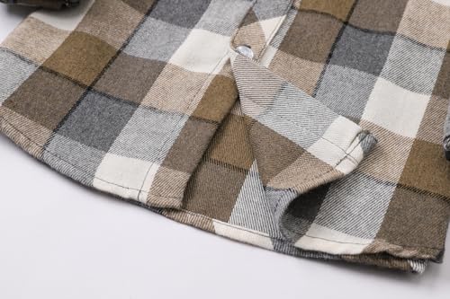 Image of Betusline Boy and Men Button Down Plaid Shirt