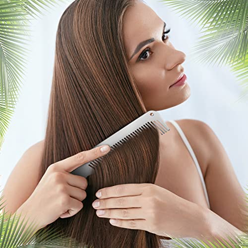 2 Pieces Metal Comb Set Metal Barber Comb Stainless Steel Blending Comb Fine Styling Cutting Comb Flat Top Clipper Comb Metal Detangling Comb For Men Women Salon, 2 Styles (Silver) #TOP4