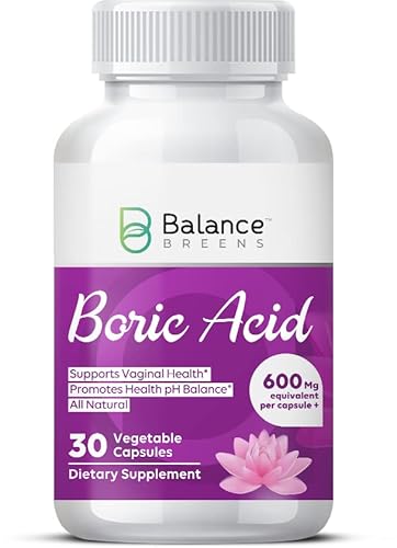 Balance Breens Boric Acid Vaginal Suppositories 600 Mg - Intimate Health Support, Promotes Healthy Ph Balance - 30 Vaginal Use Capsules #TOP7